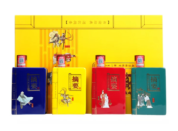 郑州摘要酒回收摘要四大名著礼盒装53度200ml*4瓶贵州金沙回沙酒