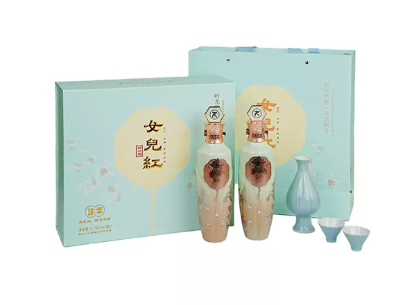 郑州黄酒回收女儿红18年黄酒十八年桂花林藏老酒500ml*2礼盒装