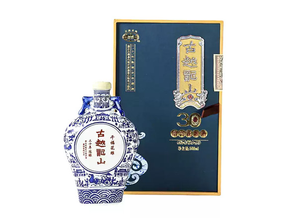郑州黄酒回收古越龙山黄酒千福花雕三十年陈酿绍兴花雕酒500ml礼盒装