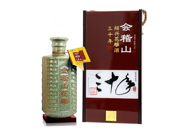 郑州会稽山黄酒回收会稽山三十年绍兴花雕酒30年木盒装2.5L黄酒